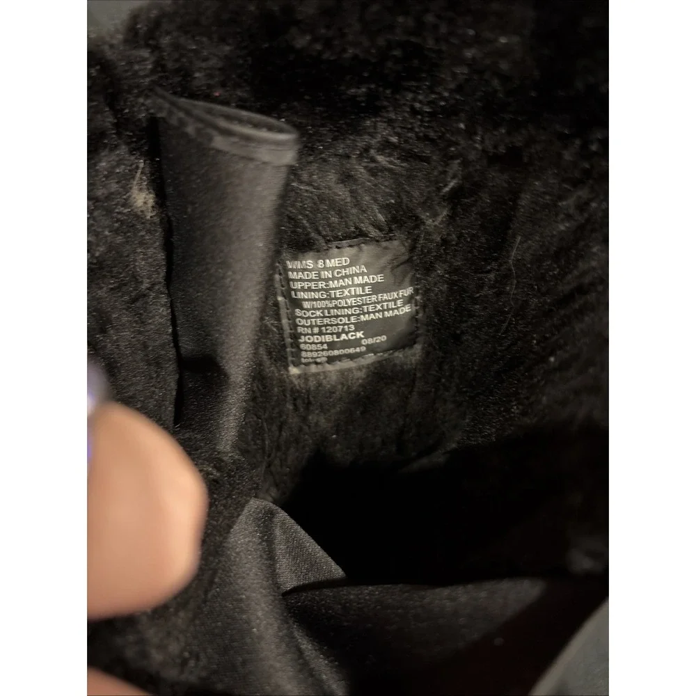 Totes Jodi Black Boots Sz 8 Waterproof Winter Side Zip Quilted